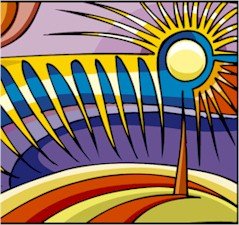 Abstract Moon Needlepoint Canvas (ab1-10)