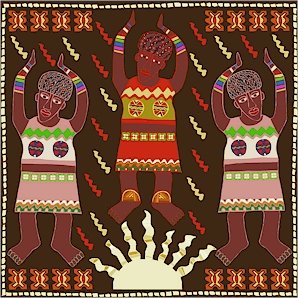 Sun Song African Folk Art Needlepoint Canvas (af1-1)