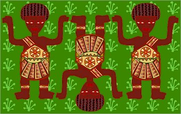 Children African Folk Art Needlepoint Canvas (af1-7)