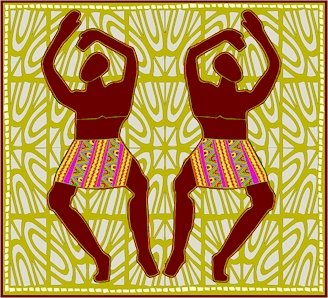 Dancing Men African Folk Art Needlepoint Canvas (af1-9)
