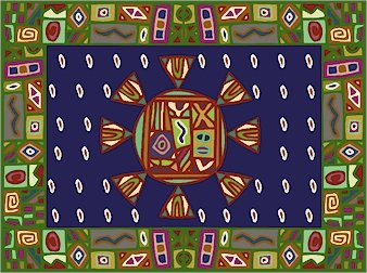 Carpet African Folk Art Needlepoint Canvas (af1-2)