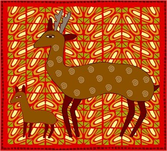 Gazelle African Folk Art Needlepoint Canvas (af1-13)