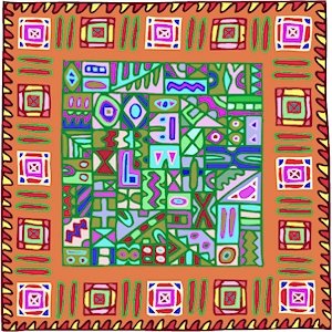 Collage Cushion African Folk Art Needlepoint Canvas (af1-6)
