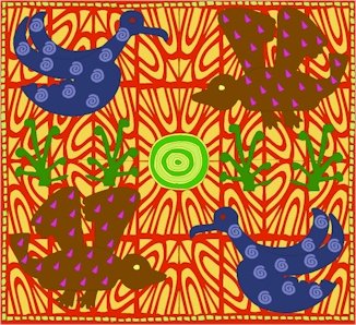 Birds African Folk Art Needlepoint Canvas (af1-11)
