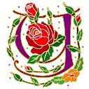 Initial Letter Y Style Rosette Needlepoint Canvas (ar7-ros-y)