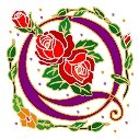 Initial Letter Q Style Rosette Needlepoint Canvas (ar7-ros-q)