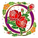 Initial Letter O Style Rosette Needlepoint Canvas (ar7-ros-o)