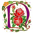 Initial Letter N Style Rosette Needlepoint Canvas (ar7-ros-n)