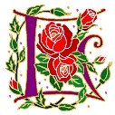 Initial Letter L Style Rosette Needlepoint Canvas (ar7-ros-l)