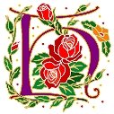 Initial Letter H Style Rosette Needlepoint Canvas (ar7-ros-h)