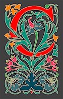 Initial Letter C Style Victorian Needlepoint Canvas (ar7-vic-c)