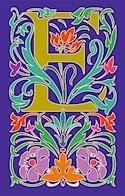 Initial Letter E Style Victorian Needlepoint Canvas (ar7-vic-e)