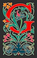 Initial Letter G Style Victorian Needlepoint Canvas (ar7-vic-g)