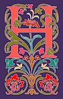 Initial Letter H Style Victorian Needlepoint Canvas (ar7-vic-h)