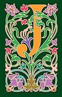 Initial Letter J Style Victorian Needlepoint Canvas (ar7-vic-j)