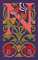 Initial Letter N Style Victorian Needlepoint Canvas (ar7-vic-n)