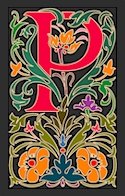 Initial Letter P Style Victorian Needlepoint Canvas (ar7-vic-p)