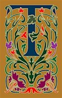 Initial Letter T Style Victorian Needlepoint Canvas (ar7-vic-t)
