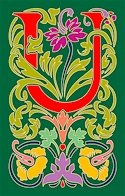 Initial Letter U Style Victorian Needlepoint Canvas (ar7-vic-u)