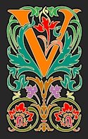 Initial Letter V Style Victorian Needlepoint Canvas (ar7-vic-v)