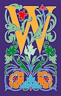 Initial Letter W Style Victorian Needlepoint Canvas (ar7-vic-w)