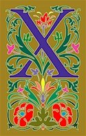 Initial Letter X Style Victorian Needlepoint Canvas (ar7-vic-x)