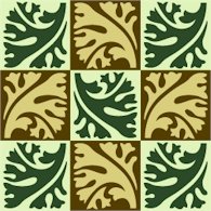 Collage Leaves Pattern Cushion Needlepoint Canvas (ar18-068c)