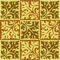Collage Leaves Pattern Cushion Needlepoint Canvas (ar18-100c)