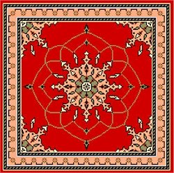 Ispahan Red Needlepoint Canvas Caron Collection (cc-5004)