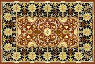 William Morris Hammersmith Carpet Rug Little Flowers Short Needlepoint Canvas (wm02r-short)