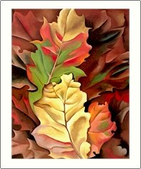 Georgia O'Keeffe Autumn Leaves Needlepoint Design by Lena Lawson (ok-05)