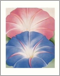 Georgia O'Keeffe Blue Morning Glories Needlepoint Design by Lena Lawson (ok-14)