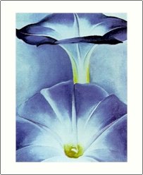 Georgia O'Keeffe Blue Morning Glories 2 Needlepoint Design by Lena Lawson (ok-15)