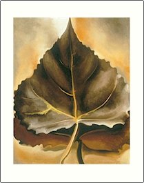 Georgia O'Keeffe Grey and Brown Leaves Needlepoint Design by Lena Lawson (ok-24)