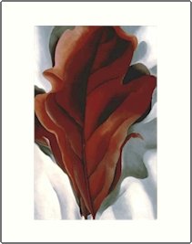 Georgia O'Keeffe Large Red Leaf Needlepoint Design by Lena Lawson (ok-33)