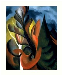 Georgia O'Keeffe Maple and Cedar, Lake George Needlepoint Design by Lena Lawson (ok-37)