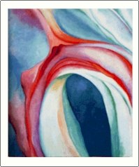Georgia O'Keeffe Music Pink and Blue Needlepoint Design by Lena Lawson (ok-39)