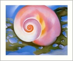Georgia O'Keeffe Pink Shell With Seaweed Needlepoint Design by Lena Lawson (ok-46)