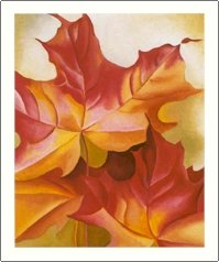 Georgia O'Keeffe Pink Maple Leaves Needlepoint Design by Lena Lawson (ok-48)