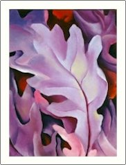 Georgia O'Keeffe Purple Leaves Needlepoint Design by Lena Lawson (ok-51)