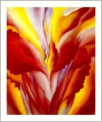 Georgia O'Keeffe Red Canna Needlepoint Design by Lena Lawson (ok-56)
