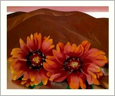 Georgia O'Keeffe Red Hills with Flowers Needlepoint Design by Lena Lawson (ok-58)