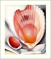 Georgia O'Keeffe Two Pink Shells Needlepoint Design by Lena Lawson (ok-66)