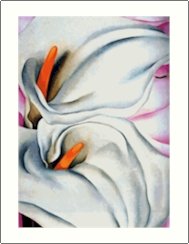 Georgia O'Keeffe Two White Lilies on Pink Needlepoint Design by Lena Lawson (ok-67)