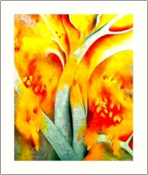 Georgia O'Keeffe White Birch Yellow Leaves Needlepoint Design by Lena Lawson (ok-68)