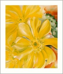Georgia O'Keeffe Yellow Cactus Needlepoint Design by Lena Lawson (ok-73)