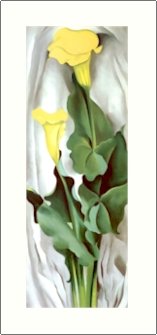 Georgia O'Keeffe Yellow Calla with Green Leaves Needlepoint Design by Lena Lawson (ok-74)