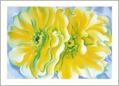 Georgia O'Keeffe Yellow Cactus Flowers Needlepoint Design by Lena Lawson (ok-75)