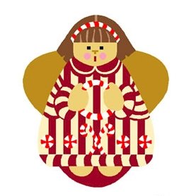 Needlepoint Canvas Candy Cane Angel by In Good Company (LAS031)