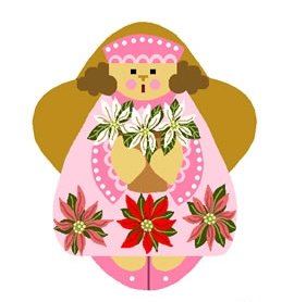 Needlepoint Canvas Poinsettia Angel by In Good Company (LAS036)